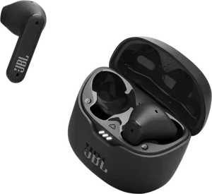 JBL Tune Flex negro earbud case abierto aslant