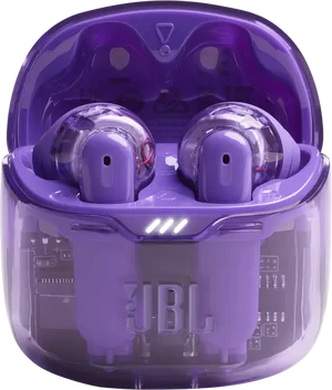 JBL Tune Flex Ghost edition lilla foran