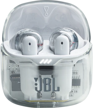 JBL Tune Flex Ghost edition hvit foran