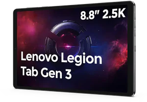 Lenovo Legion tab 3rd gen zwart gedraaid voorkant rechterzijkant