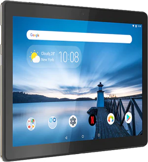 Lenovo Tab M10 WiFi zwart voorkant linkerzijkant