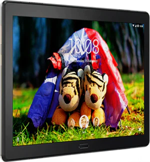 Lenovo Tab P10 WiFi zwart voorkant linkerzijkant