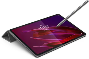 Lenovo Yoga Tab grey front left side bottom tilted ed pen