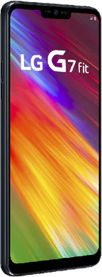 LG G7 Fit zwart voorkant linkerzijkant