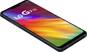 LG G7 Fit zwart voorkant linkerzijkant onderkant schuin