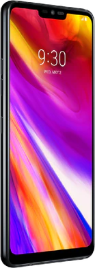 LG G7 ThinQ zwart voorkant linkerzijkant