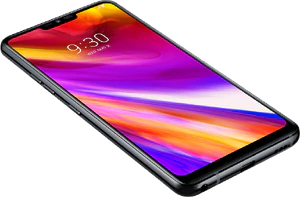 LG G7 ThinQ zwart voorkant linkerzijkant onderkant schuin