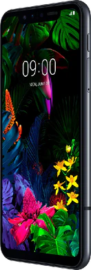 LG G8s ThinQ zwart voorkant rechterzijkant