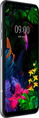 LG G8s ThinQ wit voorkant linkerzijkant