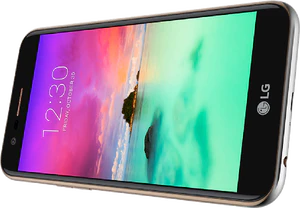 LG k10 2017 argento ruotato aslant