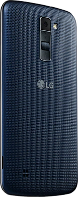 LG K10 indigo blauw indietro lato destro