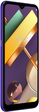 LG K22 azul tapa delantera lado izquierdo