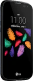 LG k3 schwarz Vorderseite linke Seite