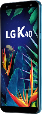 LG K40 blå front höger sida