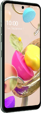 LG K42 groen voorkant linkerzijkant