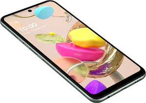 LG K42 groen voorkant linkerzijkant onderkant