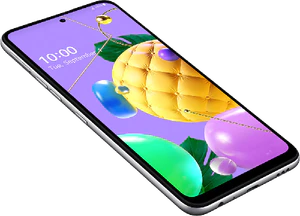 LG K52 hvid front venstre side bund