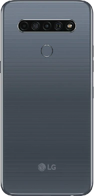 LG K61 grijs achterkant