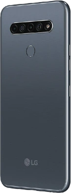 LG K61 grijs achterkant linkerzijkant