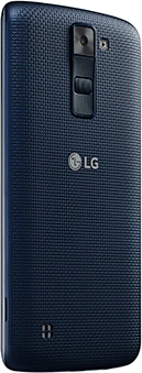 LG K8 blau Rückseite rechte Seite