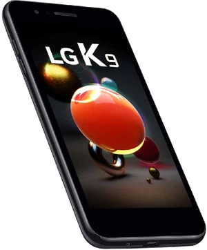 LG K9 2018 nero copertina frontale lato sinistro in basso