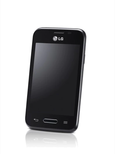 LG L40 zwart voorkant schuin rechterzijkant