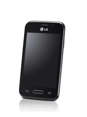 LG L40 svart front snett höger sida