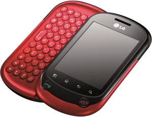 LG Optimus Chat abierto rojo