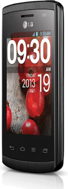 LG Optimus L1 II schwarz Vorderseite rechte Seite schräg 2
