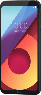 LG Q6 Alpha svart front höger sida
