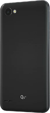 LG Q6 Alpha svart tillbaka vänster sida