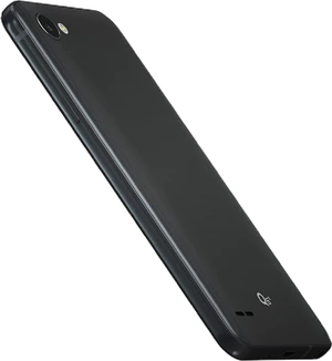 LG Q6 Alpha svart tillbaka rght snett