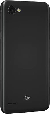 LG Q6 Alpha svart tillbaka höger sida
