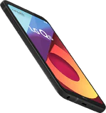 LG Q6 nero copertina frontale lato sinistro in basso aslant