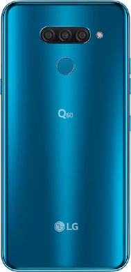 LG Q60 blå tillbaka