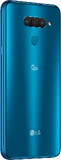 LG Q60 blå tillbaka höger sida