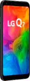 LG Q7 zwart voorkant linkerzijkant