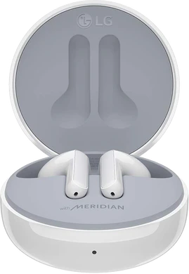 LG Tone Free FN6 wit case voorkant onderkant geopend