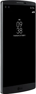 LG V10 zwart voorkant linkerzijkant