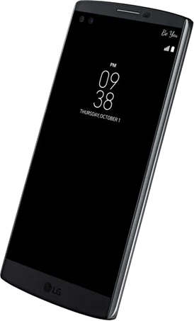 LG V10 zwart voorkant rechterzijkant LG V10 zwart voorkant rechterzijkant