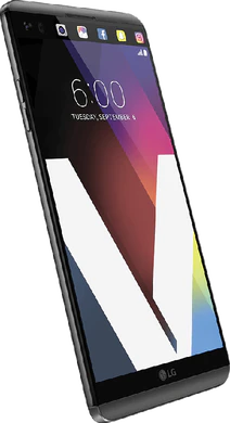 LG V20 voorkant linkerzijkant grijs