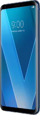 LG V30 blauw voorkant rechterzijkant