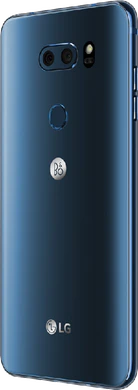 LG V30 blauw achterkant linkerzijkant