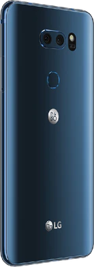 LG V30 blauw achterkant rechterzijkant