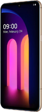 LG V60 ThinQ blauw voorkant rechterzijkant