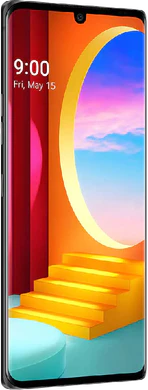 LG Velvet 4G schwarz Vorderseite linke Seite