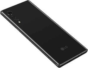 LG Velvet 4G schwarz Rückseite rechte Seite Unterseite schräg