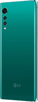 LG Velvet groen achterkant linkerzijkant