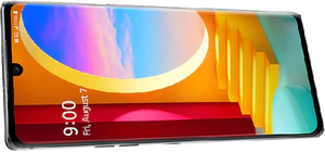 LG Velvet grijs voorkant gedraaid