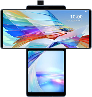 LG Wing blå front Åbnet